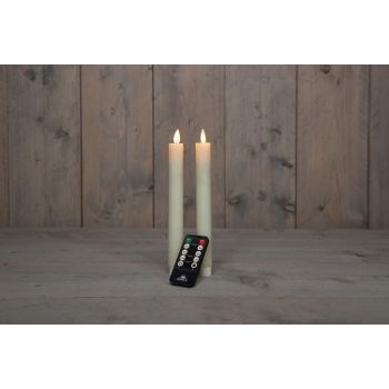 Anna's Collection candele da cena a LED effetto fiamma rustico 23 cm avorio 2 pezzi