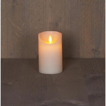 Collezione di candele a LED effetto fiamma rustico di Anna, 7,5x12,5 cm, avorio, 1 pezzo