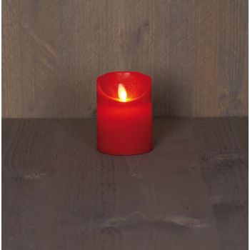 Collezione di candele a LED con effetto fiamma rustico Anna 7,5x10 cm rosso 1 pezzo