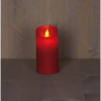 La collezione di candele a LED con effetto fiamma di Anna, rustica, 7,5x15 cm, rosso, 1 pezzo.