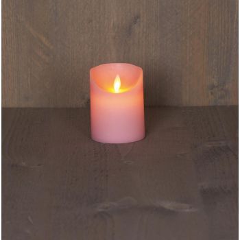 Collezione di candele a LED effetto fiamma rustico di Anna, rosa chiaro, 7,5x10 cm, 1 pezzo.