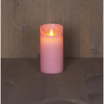 Anna's Collection LED candle flame effect rustic 7.5x15cm light pink 1 piece