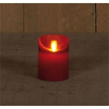 Collezione di candele a LED con effetto fiamma rustico Anna 7.5x10 cm bordeaux 1 pezzo