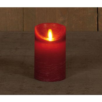 Collezione di candele a LED effetto fiamma rustico Anna 7.5x12.5cm bordeaux 1 pezzo