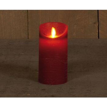 Collezione di candele a LED effetto fiamma rustico 7,5x15cm bordeaux 1 pezzo