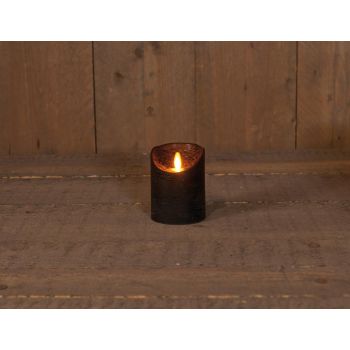 Colección de velas LED de efecto de llama de Anna, rústico, negro, 7.5x10cm, 1 unidad.