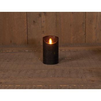 Anna's Collection LED candle flame effect rustic 7.5x12.5cm black 1 piece