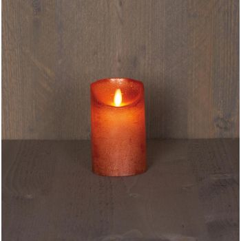 Collezione di candele a LED effetto fiamma rustica di Anna 7,5x12,5cm rame 1 pezzo