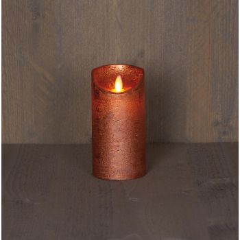 Collezione di candele a LED effetto fiamma rustico 7,5x15cm rame 1 pezzo