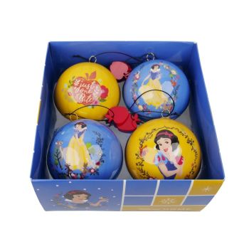 Kurt S. Adler plastic Christmas ornament Disney Snow White 7.5cm multi 4 pieces