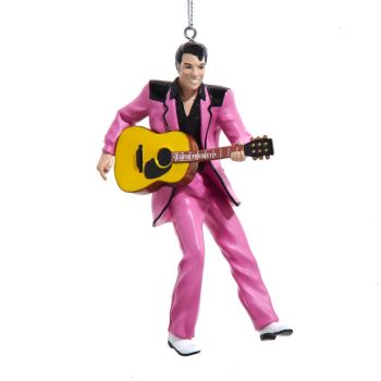 Kurt S. Adler plastic Christmas ornament Elvis Presley 12cm pink