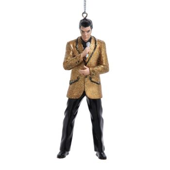 Kurt S. Adler plastic Christmas ornament Elvis Presley 12cm gold