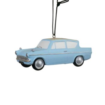 Kurt S. Adler kunststof kerstbal Harry Potter Flying Car 10cm blauw 