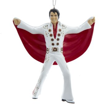 Kurt S. Adler plastic Christmas ornament Elvis Presley 12cm white, red