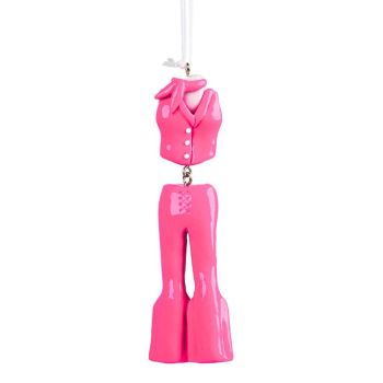 Kurt S. Adler plastic Christmas ornament dress 12cm pink