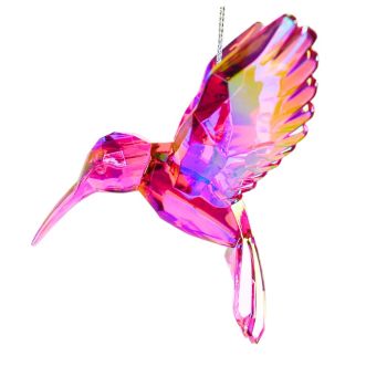 Kurt S. Adler plastic Christmas ornament hummingbird 11cm pink