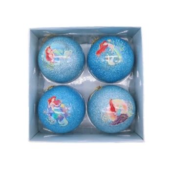 Kurt S. Adler plastic Christmas ornament Disney The Little Mermaid 7.5cm blue 4 pieces