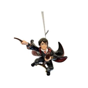 Kurt S. Adler plastic Christmas ornament Harry Potter on broomstick 9cm gray