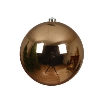 Decoris plastic christmas bauble 14 cm brown 1 piece