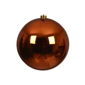 Decoris plastic christmas bauble 14 cm orange 1 piece