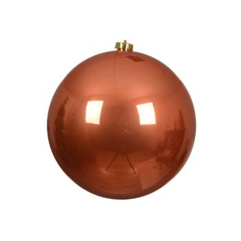 Decoris plastic christmas bauble 14 cm orange 1 piece