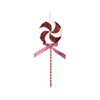 Decoris plastic Christmas ornament lolly 42cm red, white