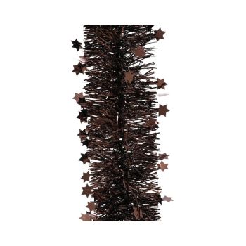 Decoris plastic garland lametta xl star 10x270cm black truffle