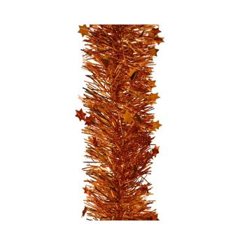 Decoris plastic garland lametta xl star 10x270cm warm cider