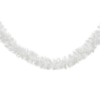 Decoris plastic garland lametta shiny xl 10x200cm winter white