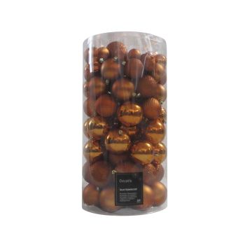 Decoris boules de noël en plastique orange 100 pièces