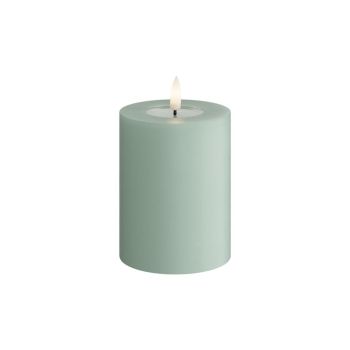 Deluxe Homeart LED candle real flame 7.5x10cm sage green