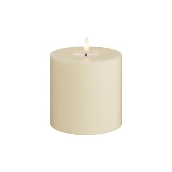 Deluxe Homeart LED candle real flame 10x10cm cream