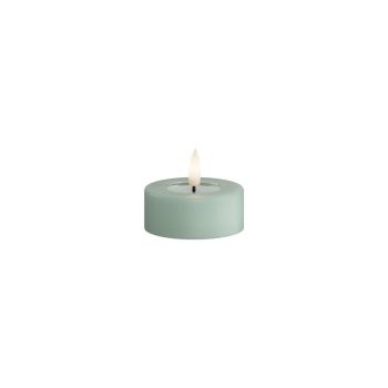 Deluxe Homeart LED candle real flame jumbo 6.1x4.5cm sage green