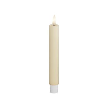 Candela da cena a LED Deluxe Homeart fiamma reale 2.2x15cm crema