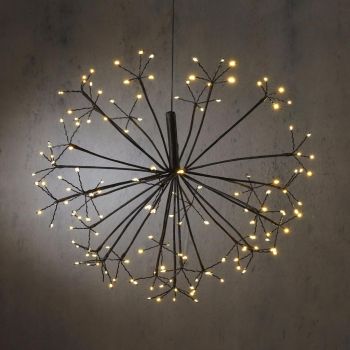 Luca Lighting Christmas lights dandelion hanging black warm white 150LED ip44 h40xd58cm