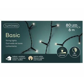 Lumineo basic Lichterkette außen 80LED 6m warmweiß