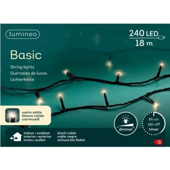 Lumineo Christmas tree lights 240LED 18 meters warm white outdoor