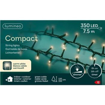 Lumineo Weihnachtsbaumbeleuchtung 7,5 Meter 350LED warmweiß außen