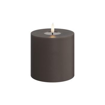 Deluxe Homeart LED candle real flame 10x10cm mocha