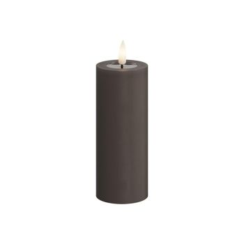 Deluxe Homeart LED candle real flame 5x12.5cm mocca