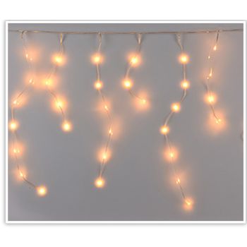 Icicle lights 640LED warm white soft-wire transparent wire 12.7m