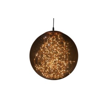 Lampada di Natale a sfera fumé 18cm 80LED classic warm 8/16h timer