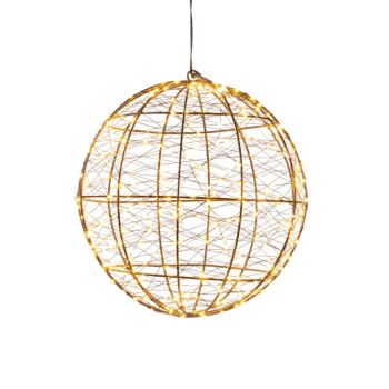 La collection de Noël d'Anna luminaire boule métal 300LED flash ip44trafo avec minuterie 25cm classique chaud