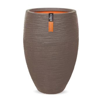 Capi nature elegante deluxe costola NL vaso per fiori in plastica 40x60 cm taupe caldo