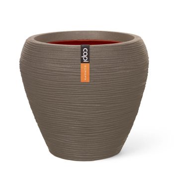 Capi nature rib nl bloempot tapered round 42x38 cm Taupe