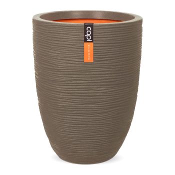 Nature élégante pot de fleurs basse en plastique taupe chaud 34x46 cm