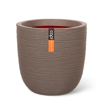 Capi nature bol rib nl kunststof bloempot 43x41 cm warme taupe