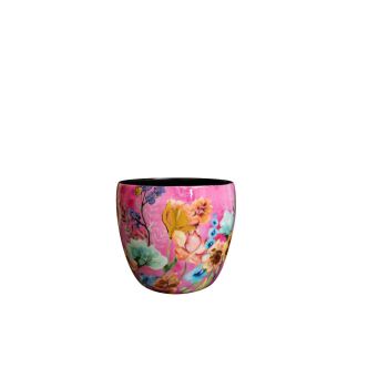 TS Collection bloempot fiesta metaal 17x15cm fuchsia