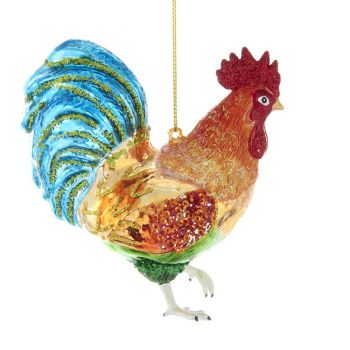 Kurt S. Adler glass Christmas ornament Rooster 9cm Multi