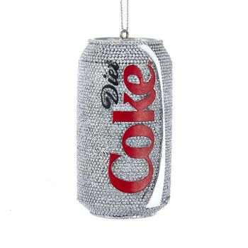 Kurt S. Adler Plastic Christmas Ornament Coca-Cola Light Can 8cm Silver